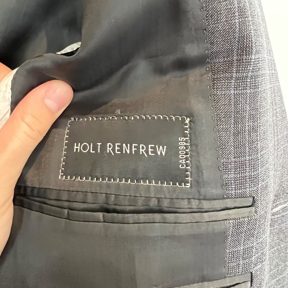 Canali - 100% Wool Two Button Blazer In Grey & Blue Size US38R/EU48R - 80% OFF! - Picture 9 of 9